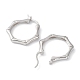 Rhodium Plated 925 Sterling Silver Hoop Earrings EJEW-K258-08P-2