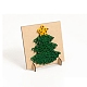 大人のためのクリスマスをテーマにしたDIYネイルストリングアートキット  線を描く釘を描く  木製のステンシルと羊毛糸を含む  クリスマスツリー模様  21x16x0.3cm DIY-P014-C02-1