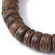 Bracelets extensibles en perles de noix de coco et de coquillages naturels BJEW-JB09978-4