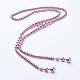 Glass Pearl Beaded Necklaces NJEW-A125-B-2
