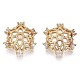 Brass Micro Pave Clear Cubic Zirconia Beads KK-T056-34G-NF-1