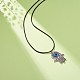 Ожерелье из сплава хамса с эмалью и подвеской от сглаза для женщин NJEW-JN03956-01-2