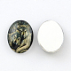 Wolf Pattern Glass Oval Flatback Cabochons for DIY Projects X-GGLA-R022-25x18-51-2