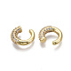 Brass Micro Pave Clear Cubic Zirconia Cuff Earrings EJEW-R114-024-NF-2