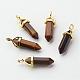 Natural Tiger Eye Pointed Pendants G-G902-A06-2