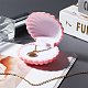 Chgcraft 8pcs scatole di collana di conchiglie di velluto rosa ciondolo di gioielli scatola regalo orecchini vetrina espositiva per matrimonio natale ringraziamento regali di compleanno VBOX-CA0001-001-7
