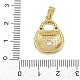 Латунные микропаве прозрачные подвески с фианитом KK-D409-14G-3