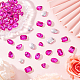 FINGERINSPIRE 64 Pcs 4 Shapes Pointed Back Rhinestone 18mm Glass Rhinestones Gems Fuchsia Rectangle/Teardrop/Heart/Oval Jewels Embelishments with Silver Plated Back Crystals Stones for Jewelry Making RGLA-FG0001-12-5