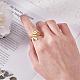 Anillo de hoja 925 anillo abierto ajustable de plata esterlina anillo de hoja envolvente anillo de signo de paz anillo de planta regalo de joyería para mujer JR836B-7