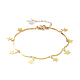 Brass Star Scalloped Bar Chain Bracelets BJEW-JB05148-1