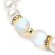Set di braccialetti elasticizzati con perle di plastica e pietra di luna sintetica a 3 colori BJEW-JB09507-3