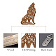 Creatcabin lobo arte de pared de madera animal decoración de pared signo bruja decoraciones cactus escultura de madera con gancho para casa de campo AJEW-WH0331-007-3