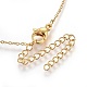 304 Stainless Steel Brass Cubic Zirconia Pendant Necklaces NJEW-O108-13-4