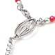 Collares de cuentas de rosario con cuentas de vidrio NJEW-JN04326-4