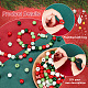 Ahadermaker diy クリスマスペンダント装飾作成キット  ジュートコードを含む  天然木ストライプ＆ツリー柄ラウンド＆キャンディビーズ  ミックスカラー  214個/セット DIY-GA0005-32-4