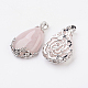 Idea regalo di San Valentino per pendenti in quarzo rosa naturale G-Q689-10-2