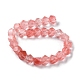 Cherry Quartz Glass Star Cut Round Beads Strands G-M418-C11-01-3