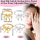 4 pieza de accesorios de anillo ajustables de latón de 2 colores&nbsp;KK-BBC0023-71-2