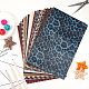FINGERINSPIRE 10Pcs Geometry Pattern Printed Faux Leather Sheet Bohemian Style Synthetic Leather (8