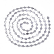 304ステンレススチール製コネクターチャームデザインチェーン  ひし形のスパンコールチェーン  ハンダ付け  ステンレス鋼色  菱形：8.7x6x0.3mm  リンク：3.6x2.3x0.3mm  約39.37インチ（1m）/連 CHS-S006-JN949-1-2
