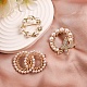 4pcs 4 broches de perlas de imitación de plástico de mariposa y hoja de estilo JEWB-SZ0001-08-6