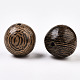Perline in legno wengé naturale WOOD-ZX031-03B-3