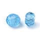 Perles rondelles en verre transparent bleu ciel profond à facettes X-GLAA-S102-6-2