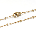 304 Stainless Steel Rolo Chains Necklaces, with Lobster Claw Clasps, Golden, 17.7 inch(45cm)