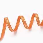 水玉柄リボングログランリボン  オレンジ  斜線上の3点  幅約3/8インチ（10mm）  50ヤード/ロール（45.72メートル/ロール）