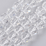 Chapelets de perles en imitation cristal autrichien, grade AAA, facette (32 facette) ronde, clair, 10mm, Trou: 0.9~1mm, Environ 40 pcs/chapelet, 15.7 pouce