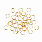 304 Edelstahl offenen Ringe springen, echtes 18k vergoldet, 24 Gauge, 4x0.5 mm, Innendurchmesser: 3 mm