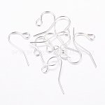 Iron Earring Hooks, with Horizontal Loop, Silver Color Plated, Lead Free and Nickel Free, Size: about 17mm long, 12mm wide
