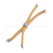 Серебряные браслеты из витого нейлонового шнура DIY-B066-03P-01