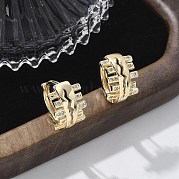 Серьги-кольца из латуни с прозрачным фианитом EJEW-Q014-16G