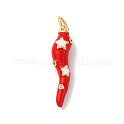 Латунные подвески с микропаве из кубического циркония и эмали KK-Q098-35G-A