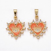 Латунные подвески с фианитами ZIRC-J025-67G-02