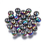 Rack Plating Rainbow Color 304 Stainless Steel Beads STAS-S119-081B-01