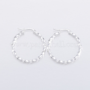 Серьги-кольца из нержавеющей стали 304 EJEW-H327-03C