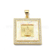 Латунные микропаве прозрачные подвески с фианитом KK-A221-26G-02