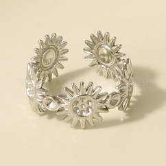 Anneaux ouverts réglables en acier inoxydable 304, soleil, couleur inoxydable, 10mm, diamètre intérieur: 17 mm