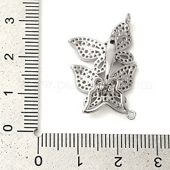 Micro pavé di ottone trasparente cubic zirconia piegato su fermagli&nbsp;KK-G505-24A-P