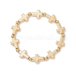 3 pulsera elástica de plástico CCB con cuentas cruzadas y redondas para mujeres y hombres.&nbsp;BJEW-JB13304
