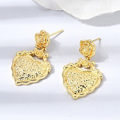 Valentinstag-Ohrhänger aus Messing&nbsp;EJEW-D355-10G