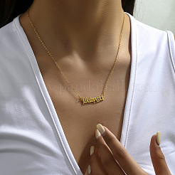Collane con ciondolo a forma di lettera in acciaio inossidabile retrò alla moda per le donne&nbsp;WP0779