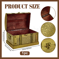 Cajas organizadoras de almacenamiento de joyas de madera retro con cierres&nbsp;CON-WH0115-96B