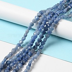 Fili di perline di avventurina blu tinte e riscaldate naturalmente&nbsp;G-B022-10A