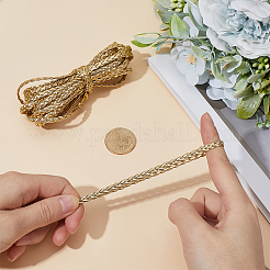 Cordon tressé plat en cuir pu&nbsp;OCOR-WH0086-87B-01