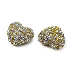 Perles en acrylique scintillantes en forme de cœur ornées de strass&nbsp;OACR-NH0001-02B-05