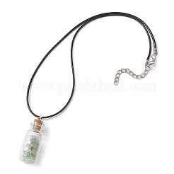 Collana con ciondolo bottiglia di vetro dei desideri&nbsp;NJEW-JN04609-01