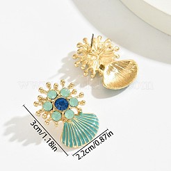 Ohrstecker aus Emaille-Legierung mit Blume und Muschelform&nbsp;FS-WGC534F-01